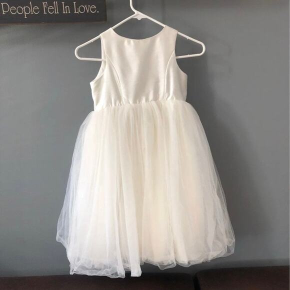 David's bridal tulle Flower Girl Dress detachable satin large bow sash size 7 - Picture 4 of 11